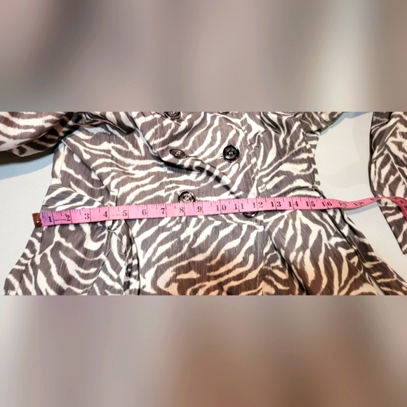 Fancy Guess Zebra pattern print Raincoat Trench Coat Jacket size M - Picture 12 of 14
